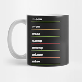 Meow in Languages Mug